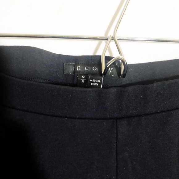 THEORY black high waisted legging leather detail - Picture 4 of 5